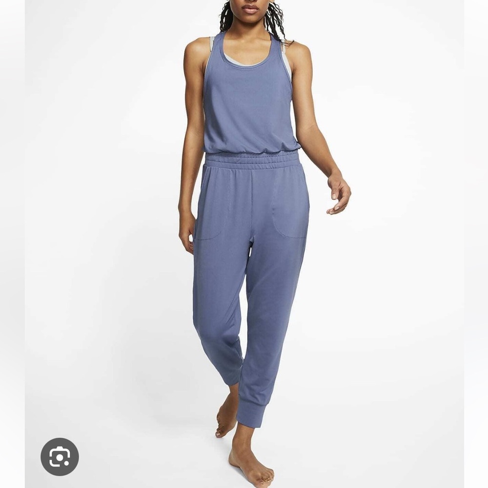 Nike Yoga 7/8 Blue Sleeveless Jumpsuit